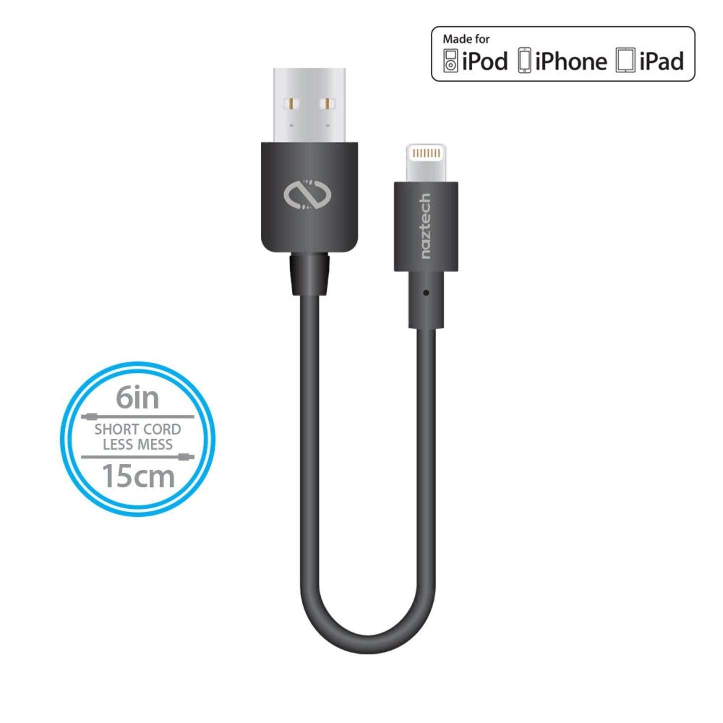 MFi Lightning Charge/Sync USB Cable 6in