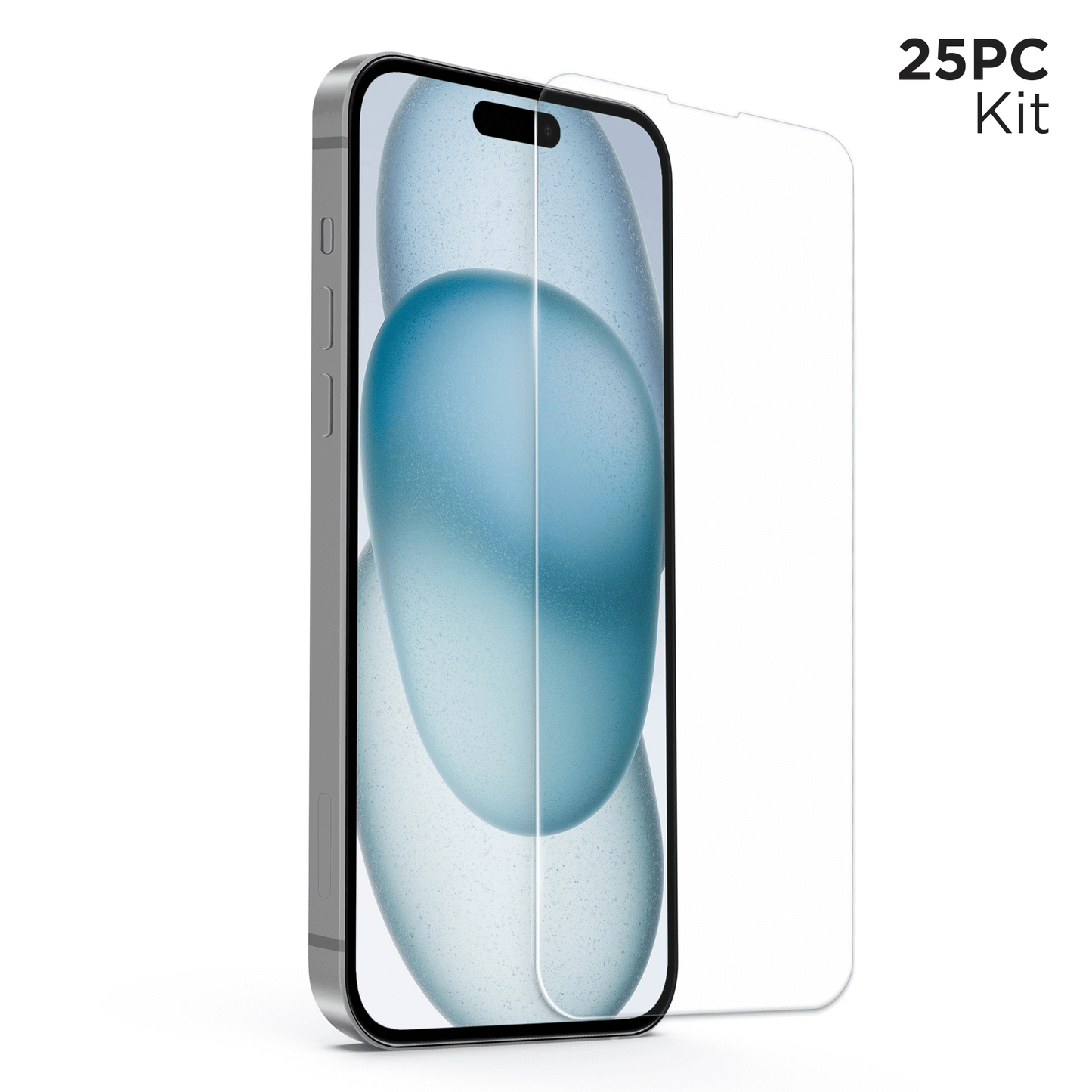 IntelliShield HD Tempered Glass 25pc Bundle Kit for iPhone 15