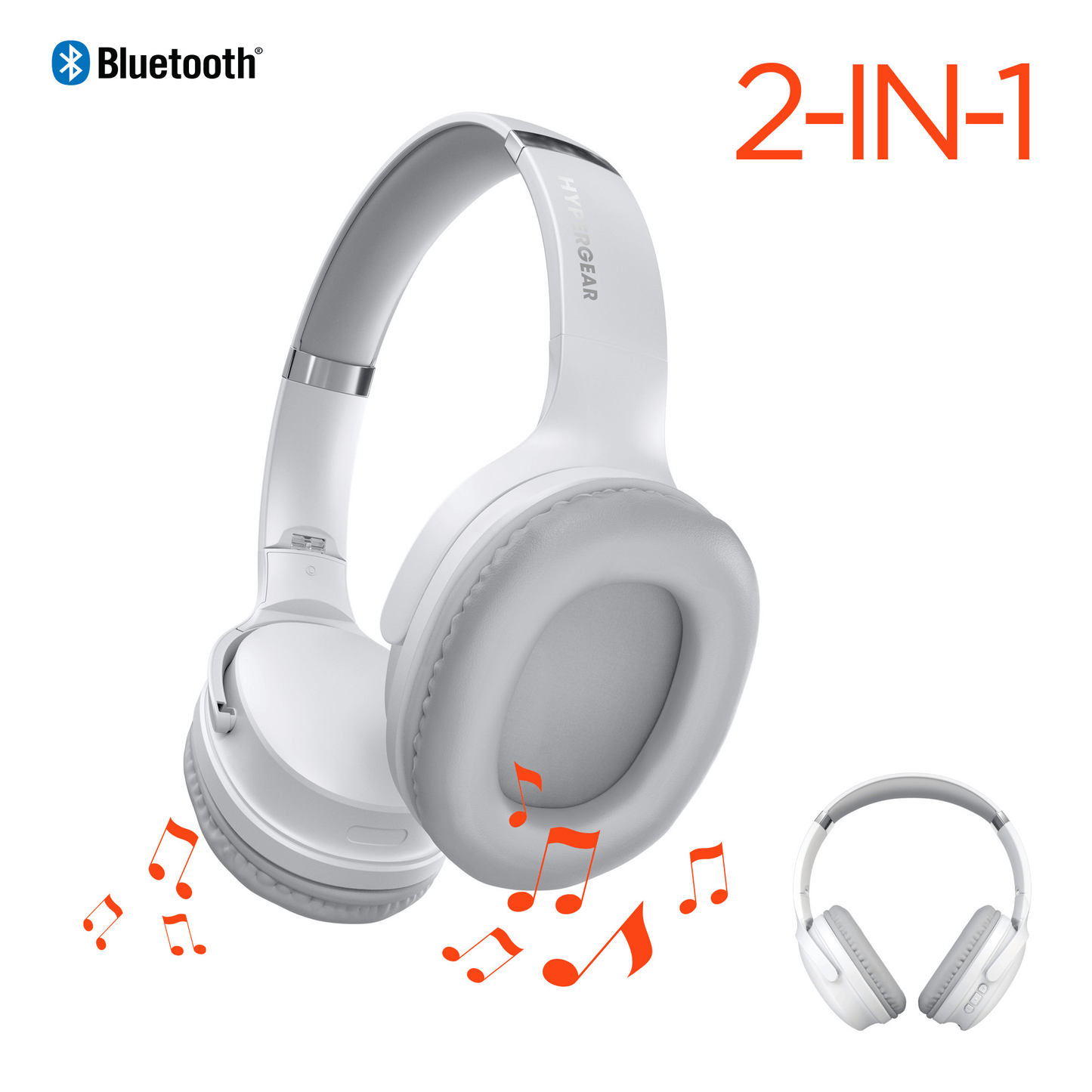 Flip 2-in-1 Headphones Plus Speaker White