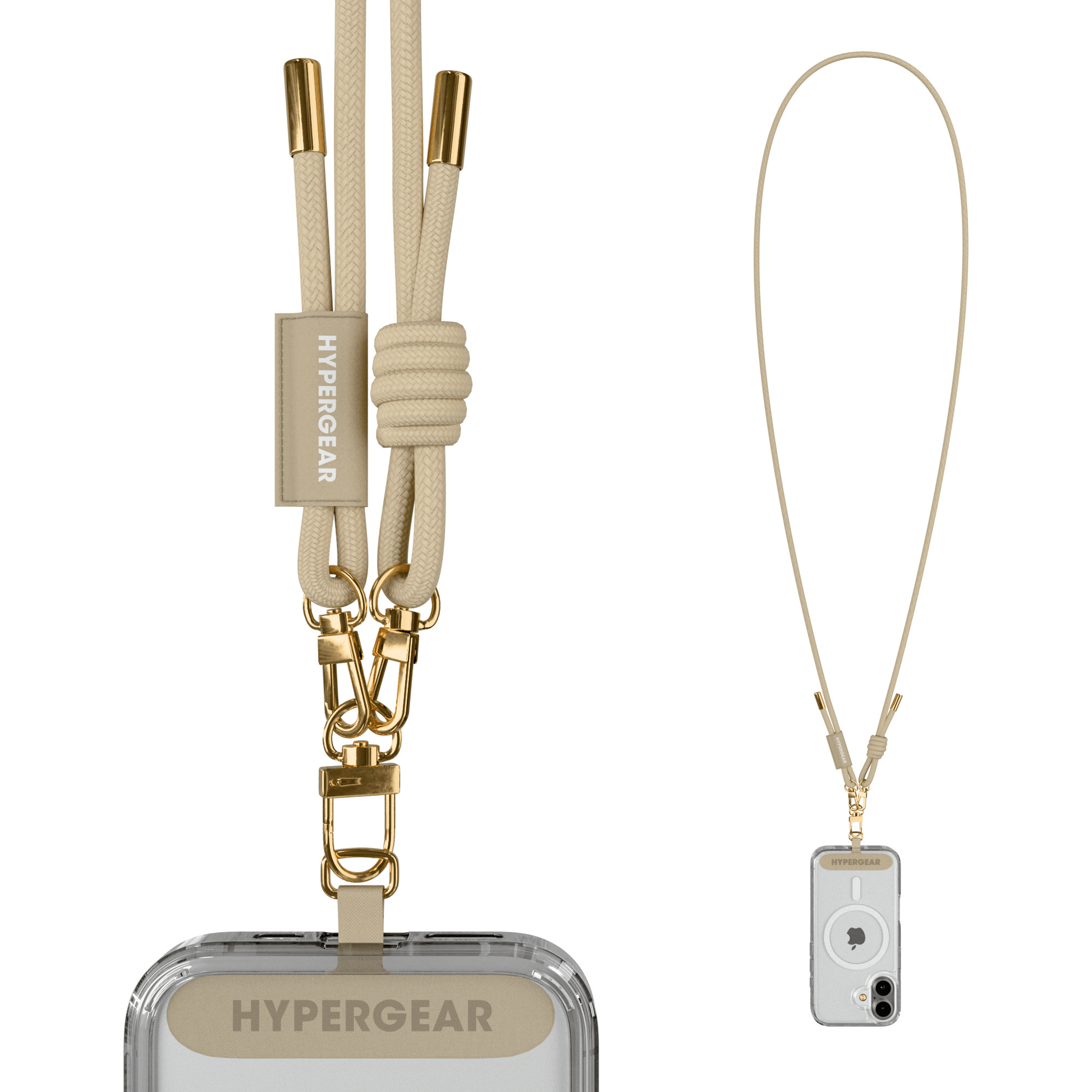 TECHcessories Sand Rope with Gold Accents Universal Crossbody Phone Strap