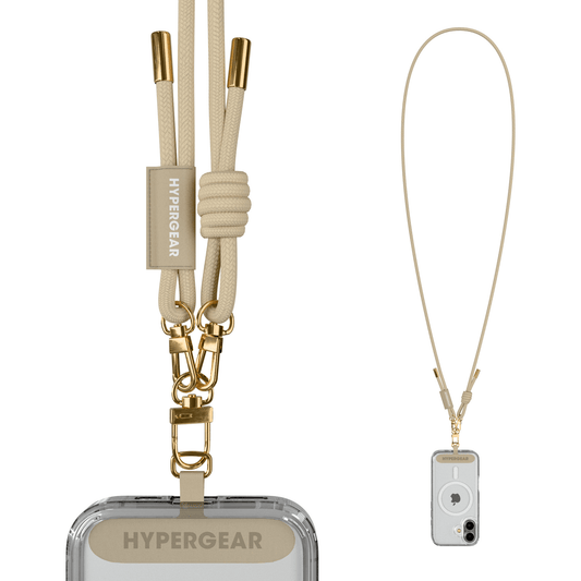 TECHcessories Sand Rope with Gold Accents Universal Crossbody Phone Strap