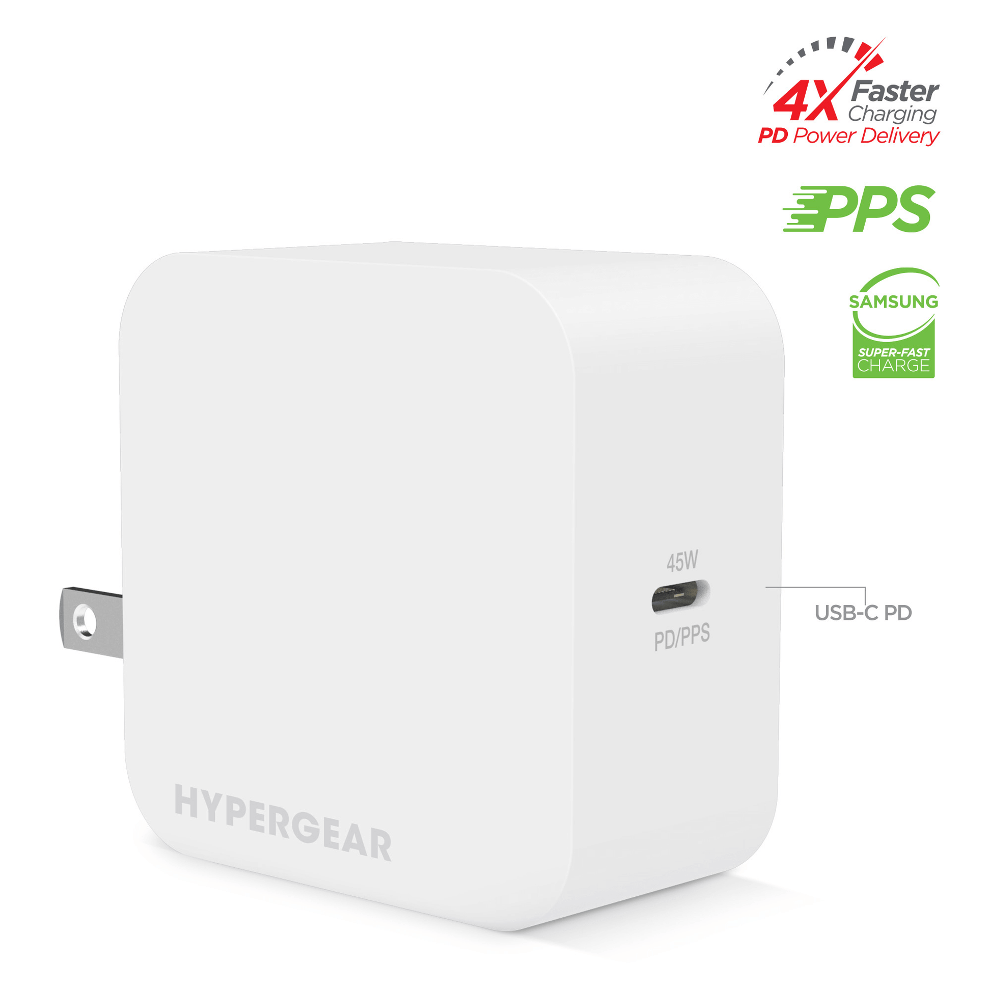 SpeedBoost 45W USB-C PD/PPS Laptop Wall Charger with PPS