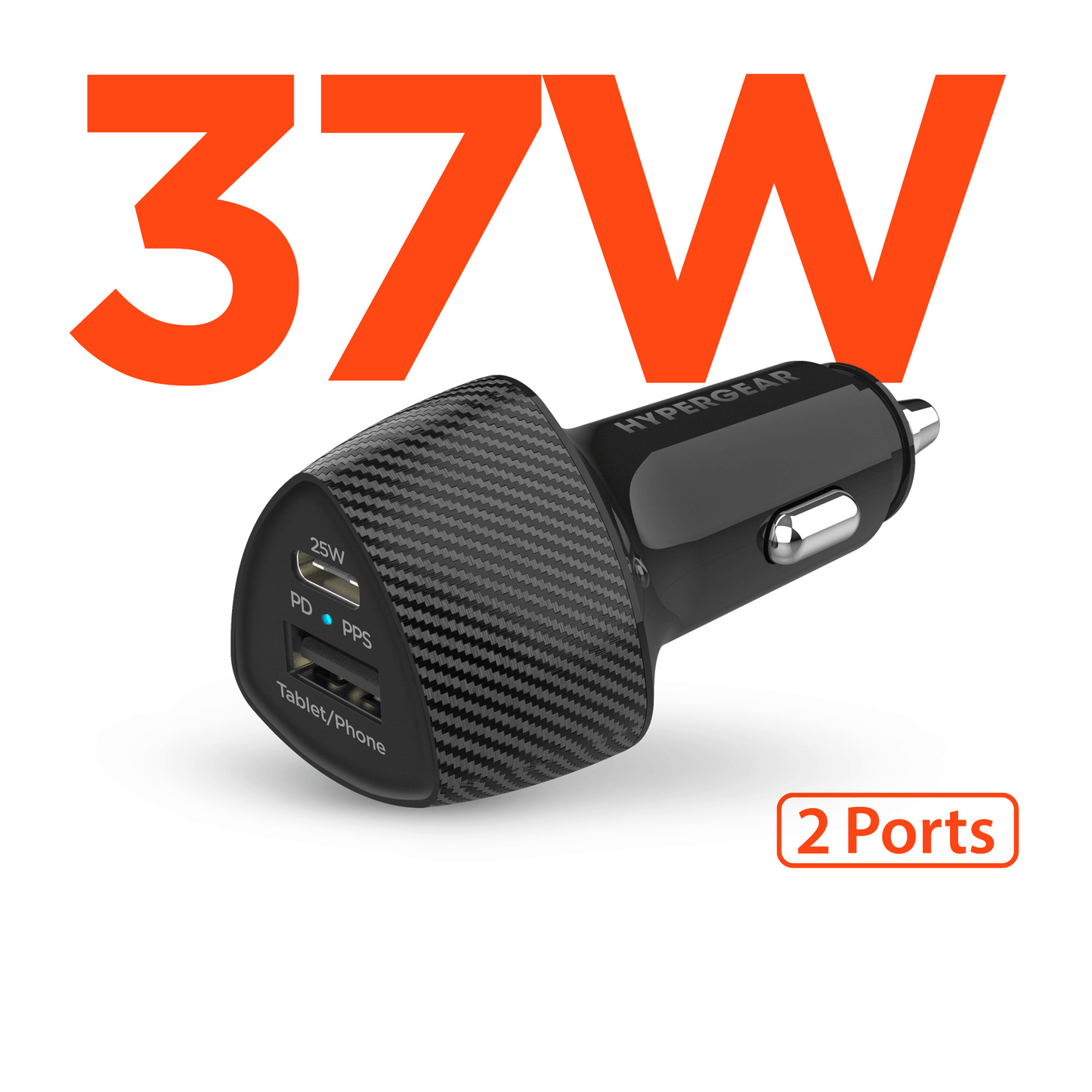 SpeedBoost 25W USB-C PD + 12W USB Fast Car Charger with PPS