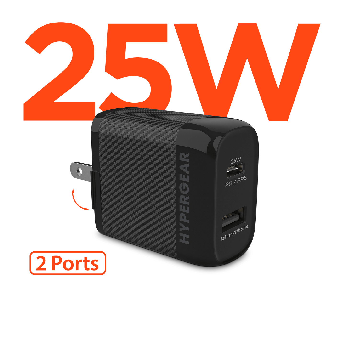 SpeedBoost 25W USB-C PD + 12W USB Fast Wall Charger with PPS