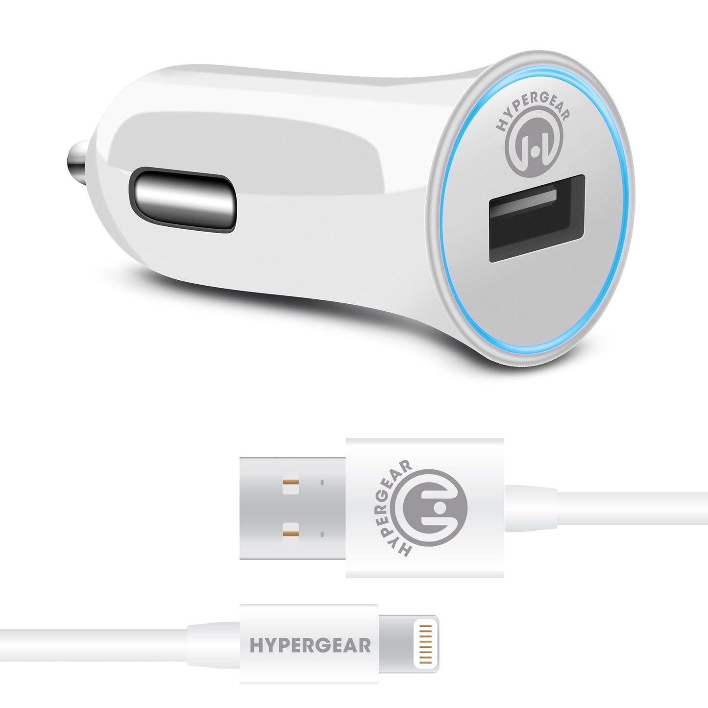Rapid 2.4A Car Charger w/MFI Lightning Cable 4ft