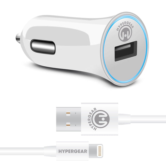 Rapid 2.4A Car Charger w/MFI Lightning Cable 4ft