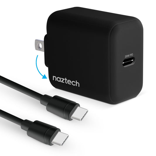 20W PD Wall Charger + USB-C to USB-C 4ft Cbl