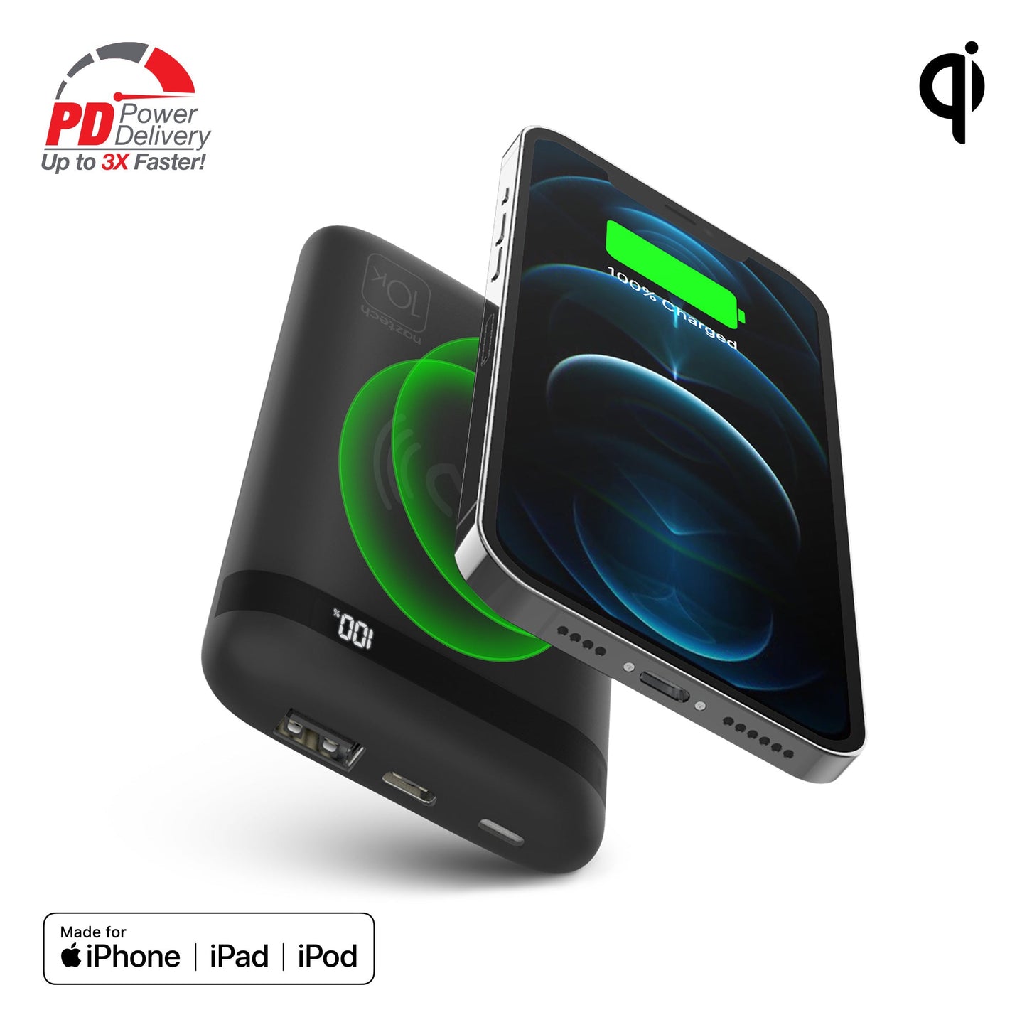 PowerBolt PD Wireless Power Bank with MFI Input