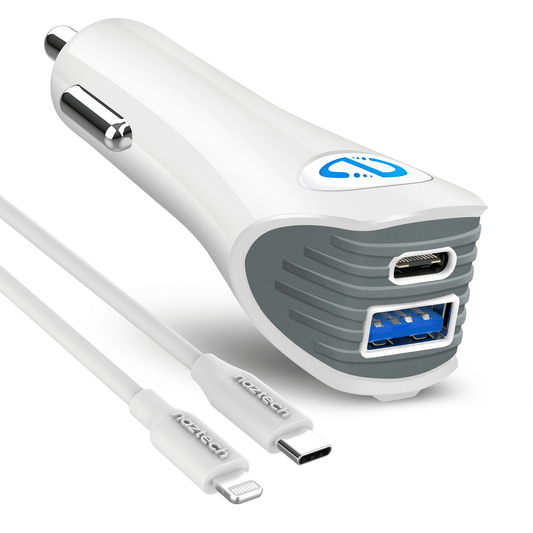 N420 PD25W+2.4A Car Charger + C to MFI 4ft Cable