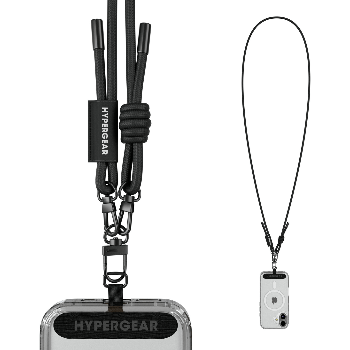 TECHcessories Black Braided Rope Universal Crossbody Phone Strap