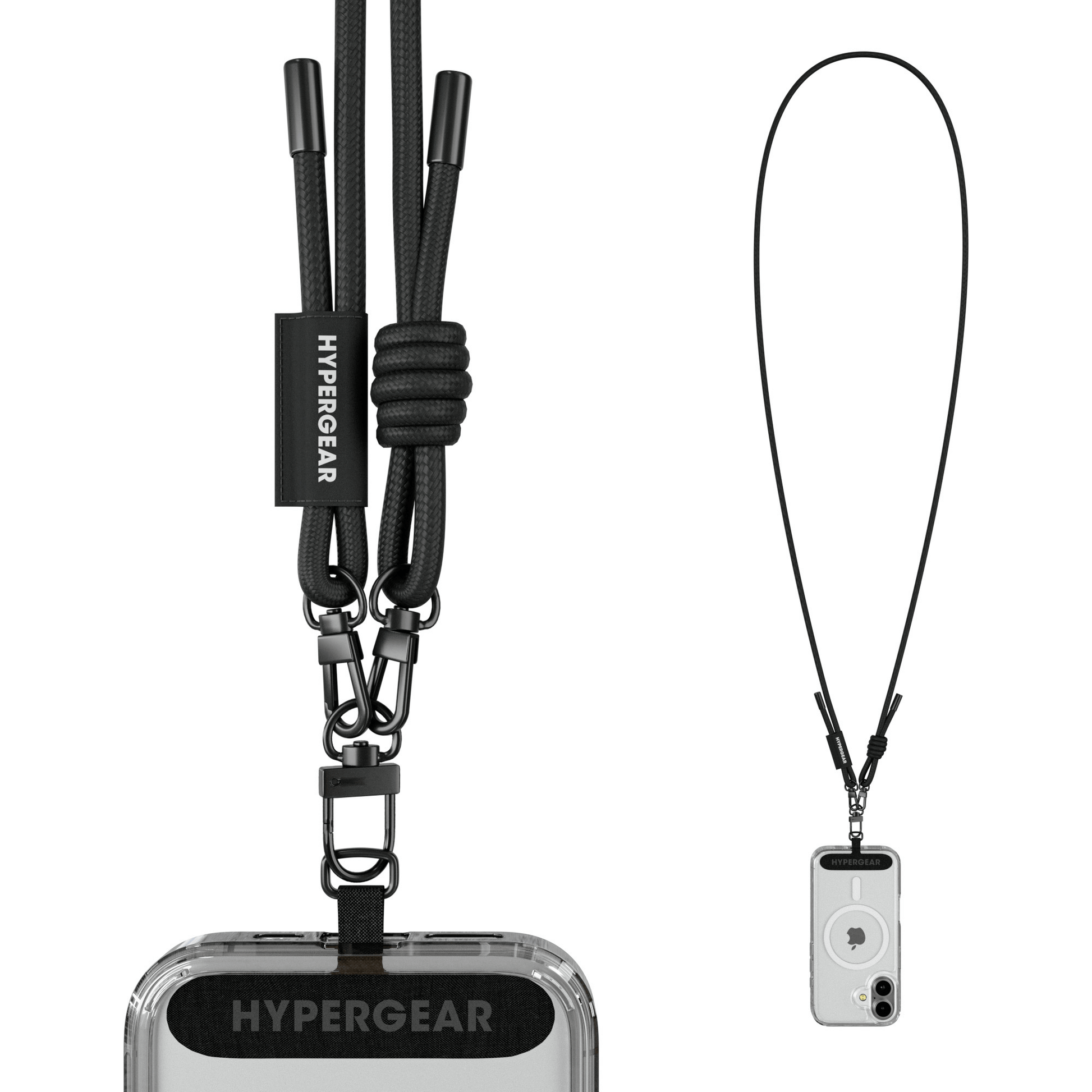 TECHcessories Black Braided Rope Universal Crossbody Phone Strap