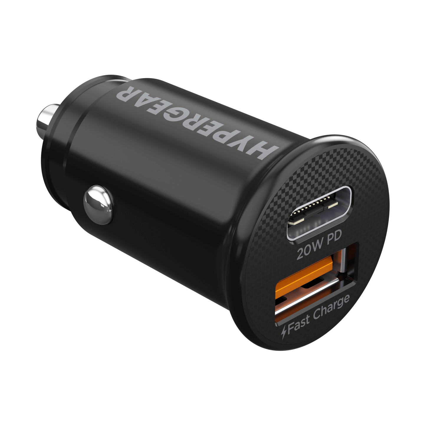 Mini 20W USB-C PD + 18W USB Fast Car Charger Black