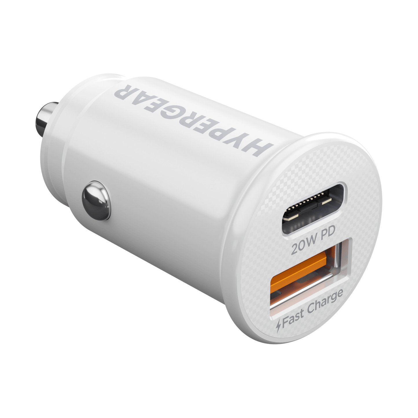 Mini 20W USB-C PD + 18W USB Fast Car Charger White