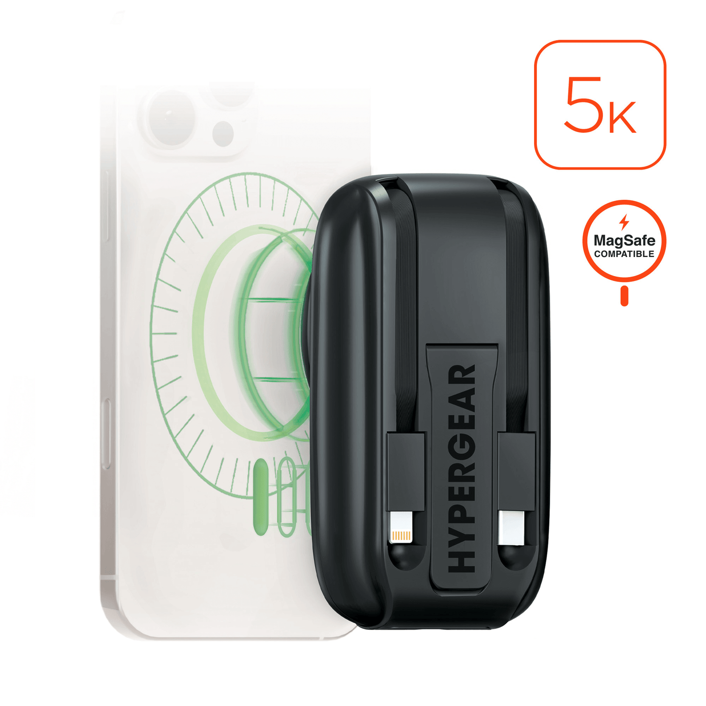 Mag Grip Go 5000mAh Wireless Power Bank Black
