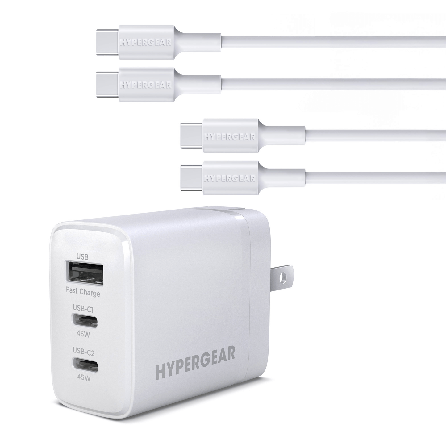 45W USB-C PD PPS Tri-Port GaN Fast Wall Charger