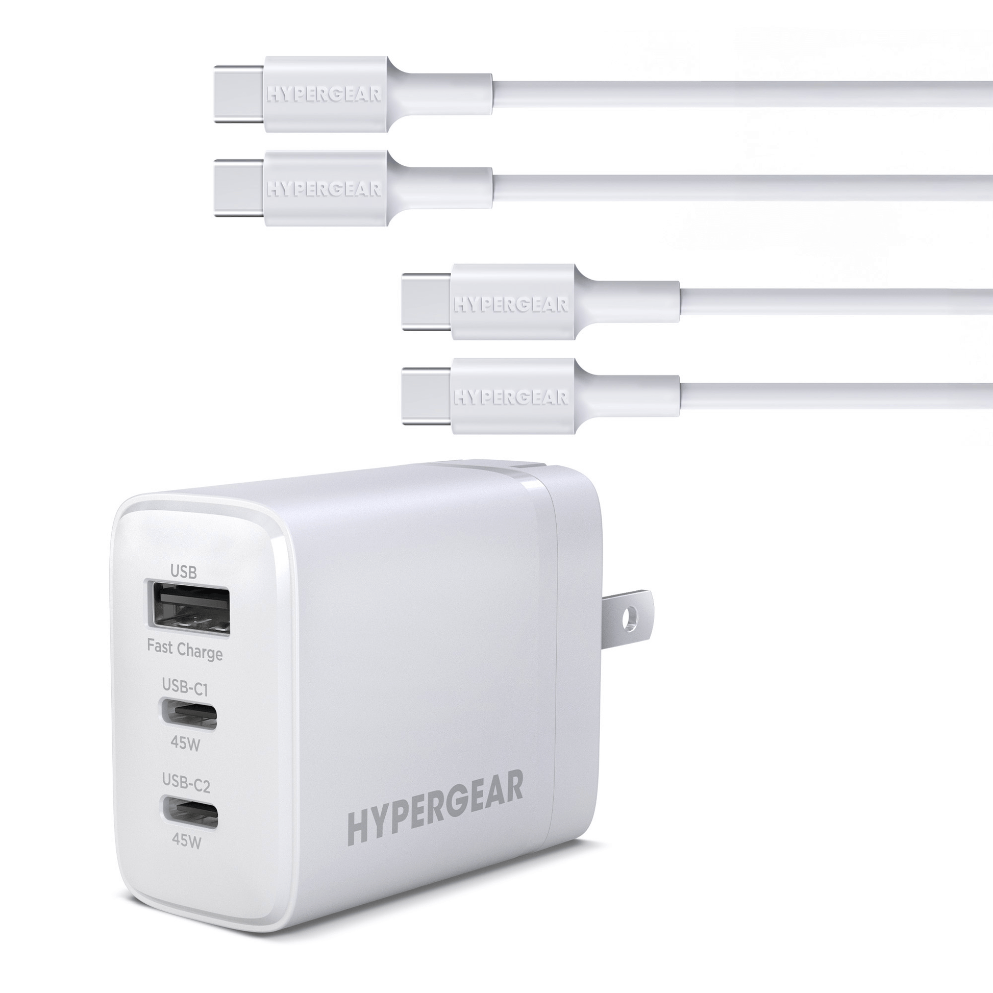 45W USB-C PD PPS Tri-Port GaN Fast Wall Charger